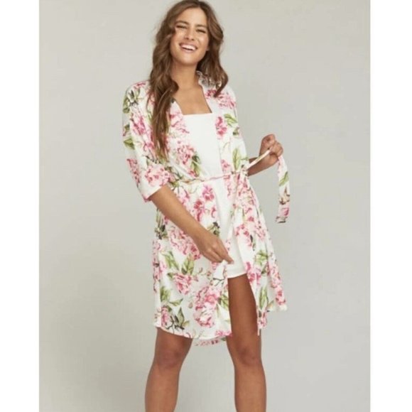 Show Me Your MuMu Other - Show Me Your Mumu Pink Floral Intimate Robe Kimono Women Size One Size Belt